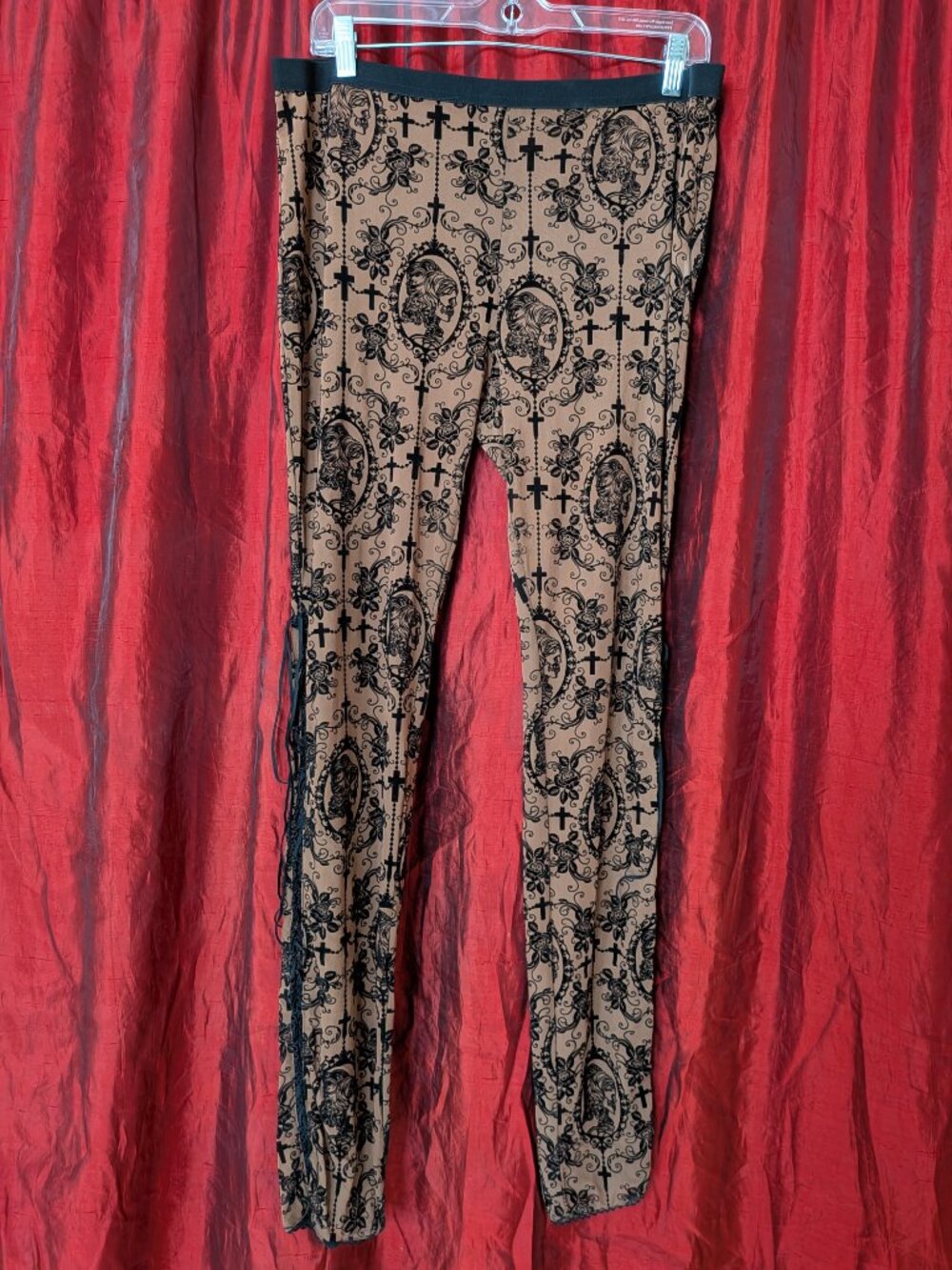 Bathory Edwardian Cameo Mesh Tattoo Leggings Devil Fashion XXL - Picture 4 of 7